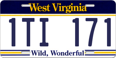 WV license plate 1TI171