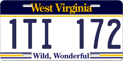 WV license plate 1TI172