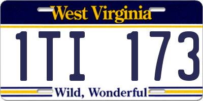 WV license plate 1TI173
