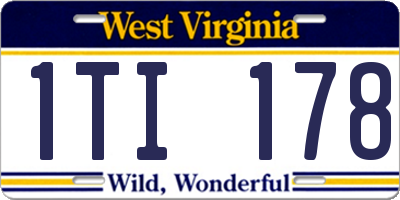 WV license plate 1TI178