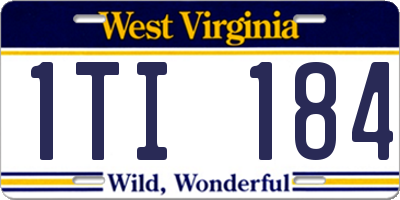 WV license plate 1TI184