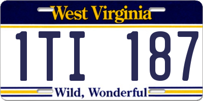 WV license plate 1TI187