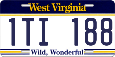WV license plate 1TI188