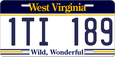 WV license plate 1TI189