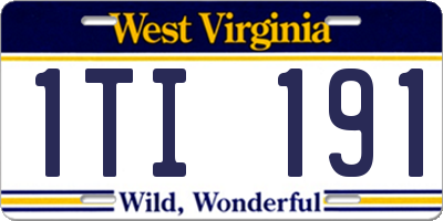 WV license plate 1TI191