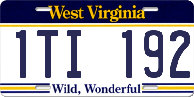 WV license plate 1TI192