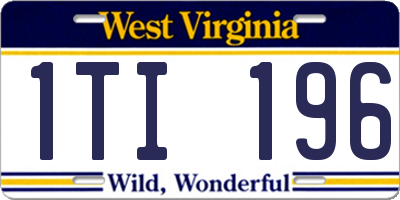 WV license plate 1TI196