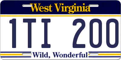 WV license plate 1TI200