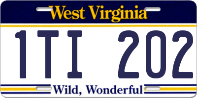 WV license plate 1TI202