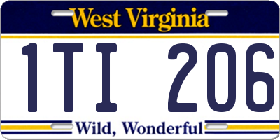 WV license plate 1TI206
