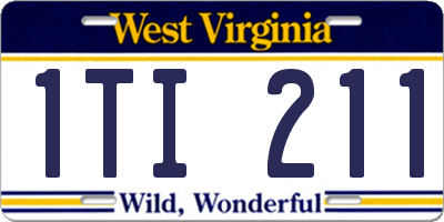 WV license plate 1TI211
