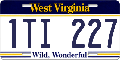 WV license plate 1TI227