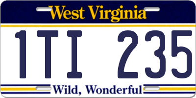 WV license plate 1TI235