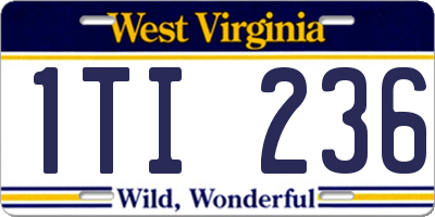 WV license plate 1TI236