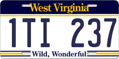 WV license plate 1TI237