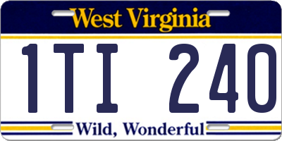WV license plate 1TI240
