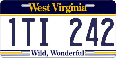WV license plate 1TI242