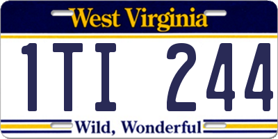 WV license plate 1TI244