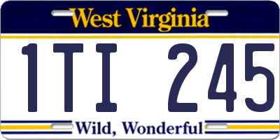 WV license plate 1TI245