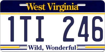 WV license plate 1TI246