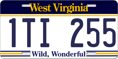 WV license plate 1TI255