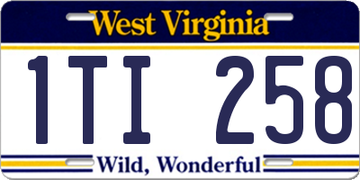 WV license plate 1TI258