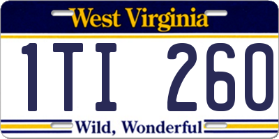 WV license plate 1TI260