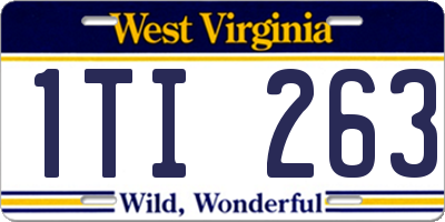 WV license plate 1TI263