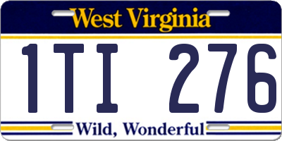 WV license plate 1TI276
