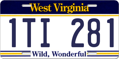 WV license plate 1TI281