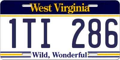 WV license plate 1TI286