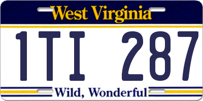 WV license plate 1TI287
