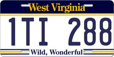 WV license plate 1TI288