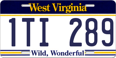 WV license plate 1TI289