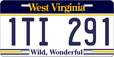 WV license plate 1TI291
