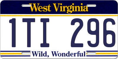 WV license plate 1TI296