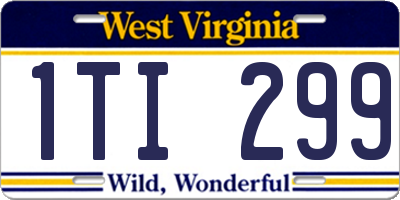 WV license plate 1TI299