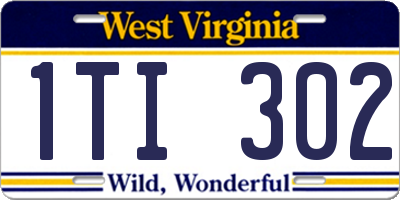WV license plate 1TI302