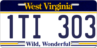 WV license plate 1TI303