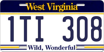 WV license plate 1TI308