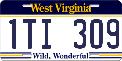 WV license plate 1TI309