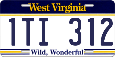 WV license plate 1TI312