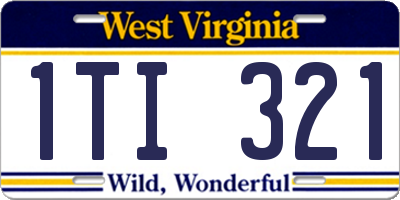WV license plate 1TI321