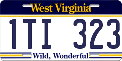 WV license plate 1TI323