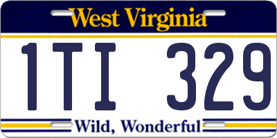 WV license plate 1TI329
