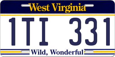 WV license plate 1TI331