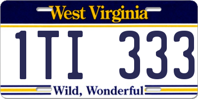 WV license plate 1TI333