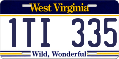 WV license plate 1TI335