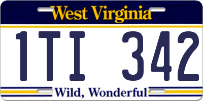 WV license plate 1TI342