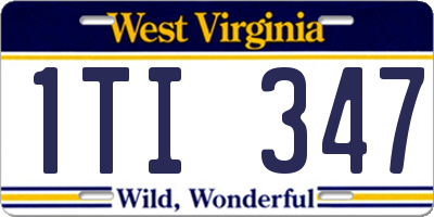 WV license plate 1TI347